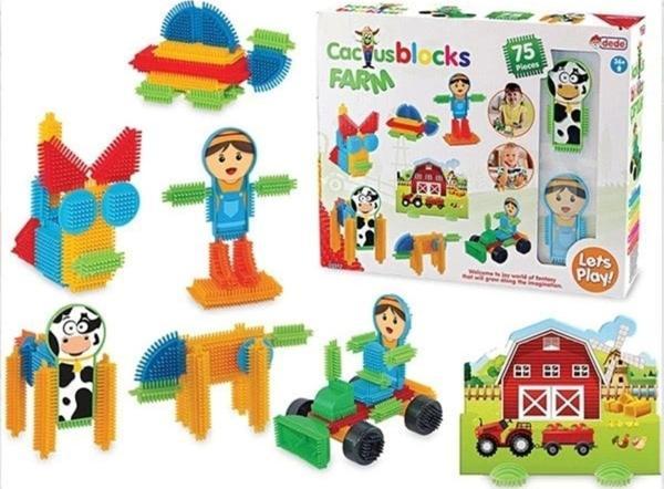 Çocuk 03312 Kaktüs Blokları Çiftlik 75 Parça - Image 1