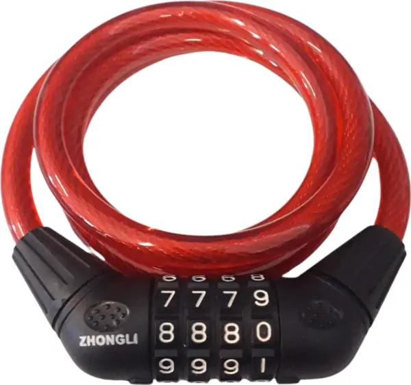 Zhongli Şifreli Çelik Kilit kırmızı 10x1200mm - Image 1