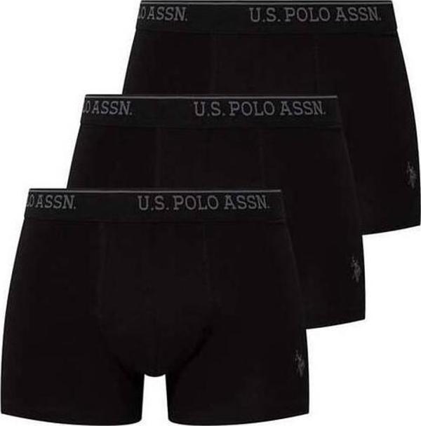U.S. Polo Assn. Erkek 3 Lü Boxer Set Siyah - Image 1