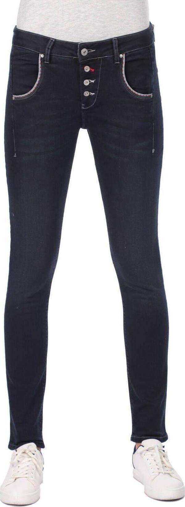Blue White Kadın Cep Detaylı Düğmeli Şalvar Jean Pantolon - Image 1