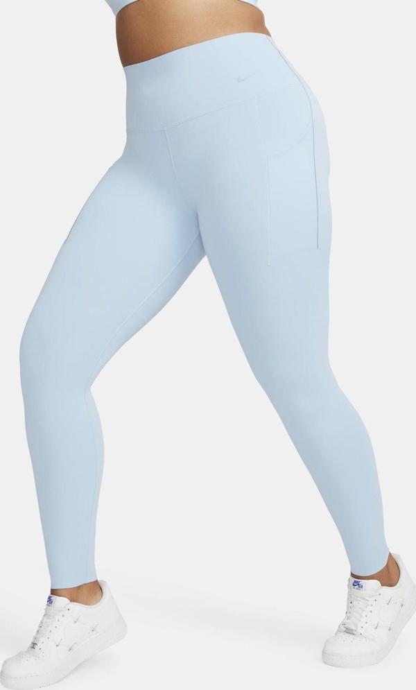 Nike Universa Medium Support High Rise Full Length Kadın Yüksek Bel 2 Cepli Toparlayıcı Tayt Açık Mavi - Image 1