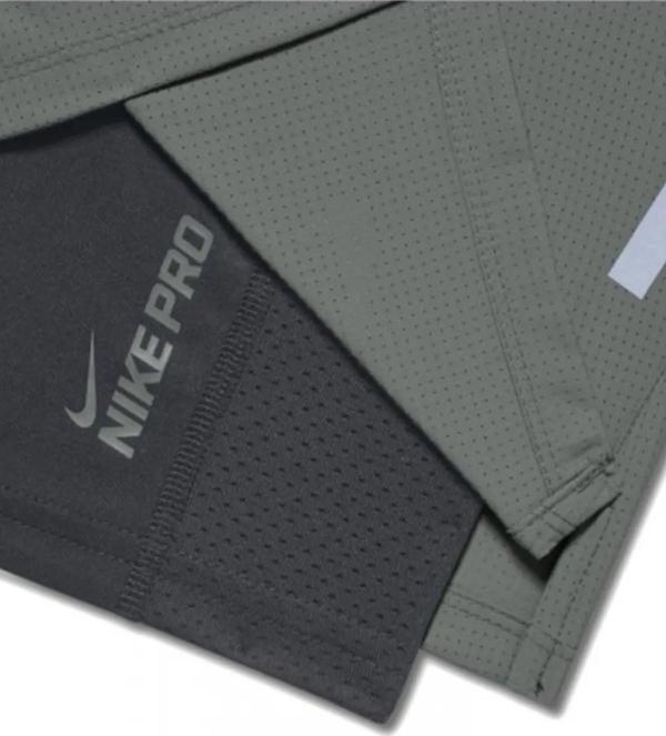 Nike Pro Mens Dri fit 7" Phenom 2 in 1 Running Shorts ikisi Bir Arada Taytlı Koşu Şortu Gri - Image 1