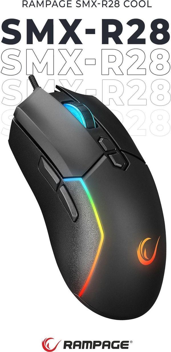 Smx-r28 Cool Rgb Işıklı Macro 7200dpi / 1000hz Gaming Oyuncu Mouse Profesyonel Mouse - Image 1
