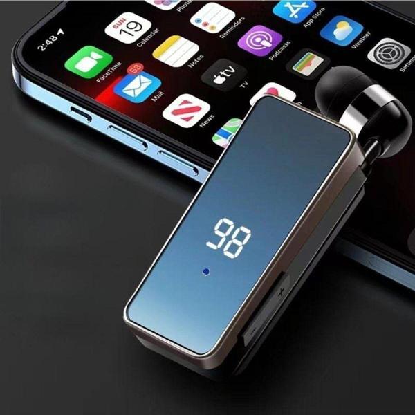 Apera K67 Makaralı Bluetooth Kulaklık Yaka Klipsli 2 Telefon Bağlanır 20 Dakikada Şarj Olur Lcd Şarj - Image 1