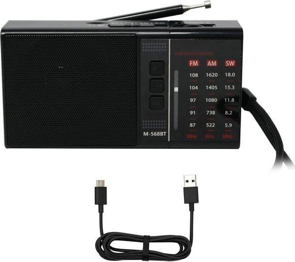 Apera Meir M-568Bt Mini Cep Radyosu Bluetooth Hoparlör Şarjlı Fm Radyo Micro Sd Mp3 Desteği Aux Kulaklık - Image 1