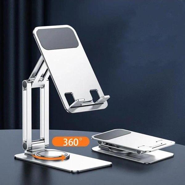 Apera Mt17 Tamamı Alüminyum Masaüstü Telefon Tutucu Döner Katlanabilir 2 Kademe Yükseklik - Image 1