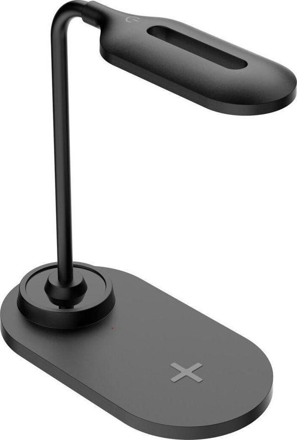 Apera Bn82 10W Qualcomm 3.0 Hızlı Kablosuz Şarj Aleti 10 Led Esnek Masa Lambası Siyah - Image 1