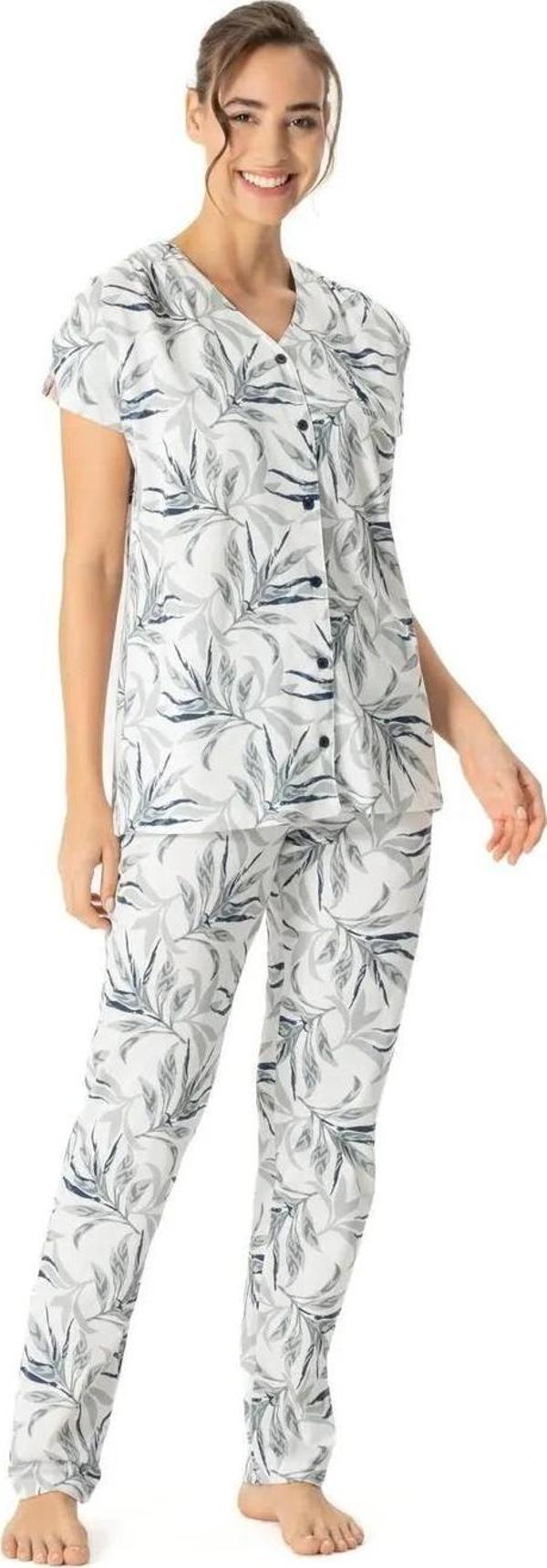 U.S. Polo Assn. Kadın Boydan Patlı Kısa Kollu Pijama Takımı - Image 1