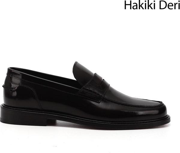 Erkek BORDO AÇMA Kösele Taban Hakiki Deri Loafer Ayakkabı - Image 1
