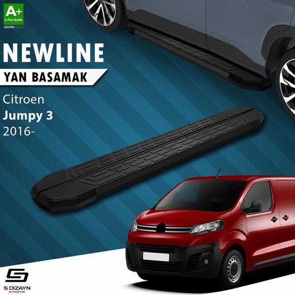 S-Dizayn Citroen Jumpy 3 Uzun Şase NewLine Siyah Yan Basamak 243 Cm 2016 Üzeri A+ Kalite - Image 1
