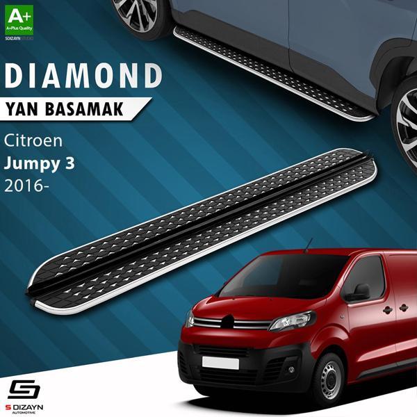 S-Dizayn Citroen Jumpy 3 Kısa Şase Diamond Krom Yan Basamak 213 Cm 2016 Üzeri A+ Kalite - Image 1