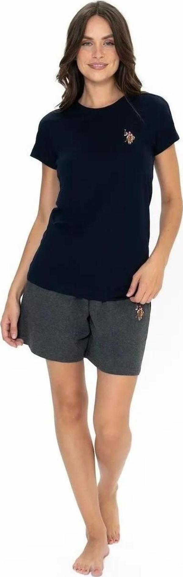 U.S. Polo Assn. Kadın Yuvarlak Yaka Alt Üst Pijama Şort Takım - Image 1