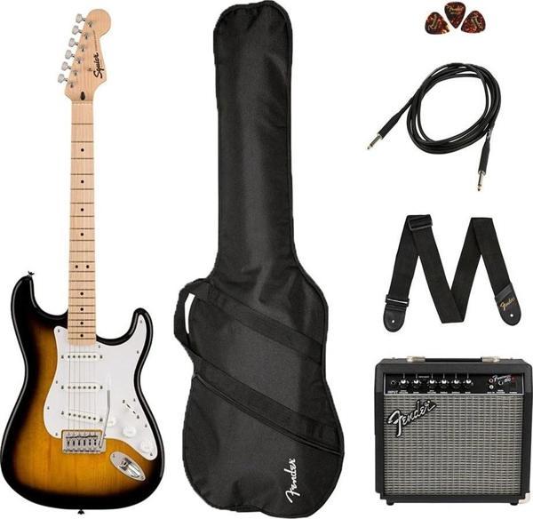 SQUİER SONİC STRATOCASTER 2 TON SUNBURST FRONTMAN 10 G AMFİ ELEKTRO GİTAR SETİ - Image 1
