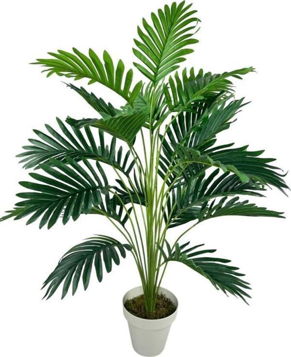 Yapay Ağaç Salon Bitkisi Areka Palmiye Krem Saksıda 90cm 24 Yaprak Plastik - Image 1