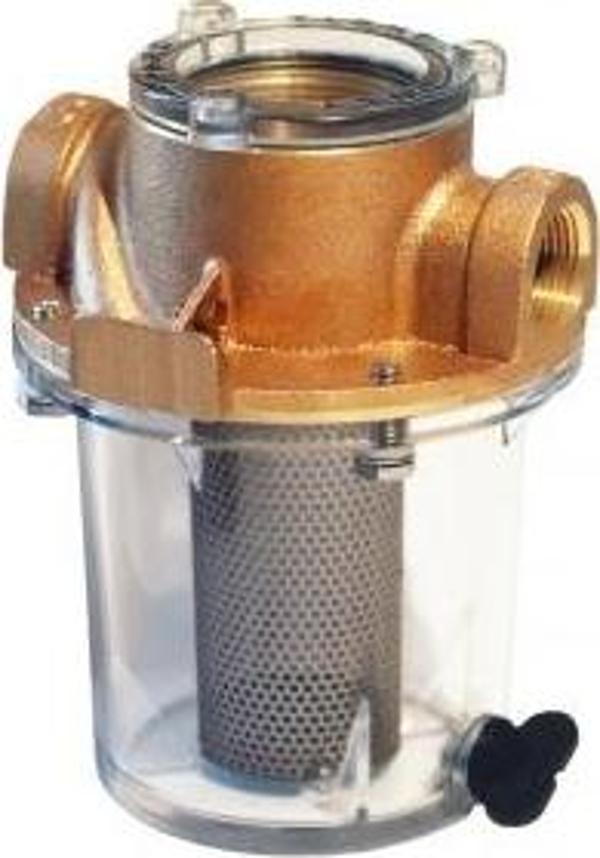Groco deniz suyu filtresi ARG-1000-S Döküm bronz, şeffaf cam, AISI 304 paslanmaz çelik - Image 1