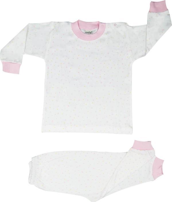 Sebi Bebe Bebek Pijama Takımı 2406 Krem - Pembe 1 Yaş - Image 1