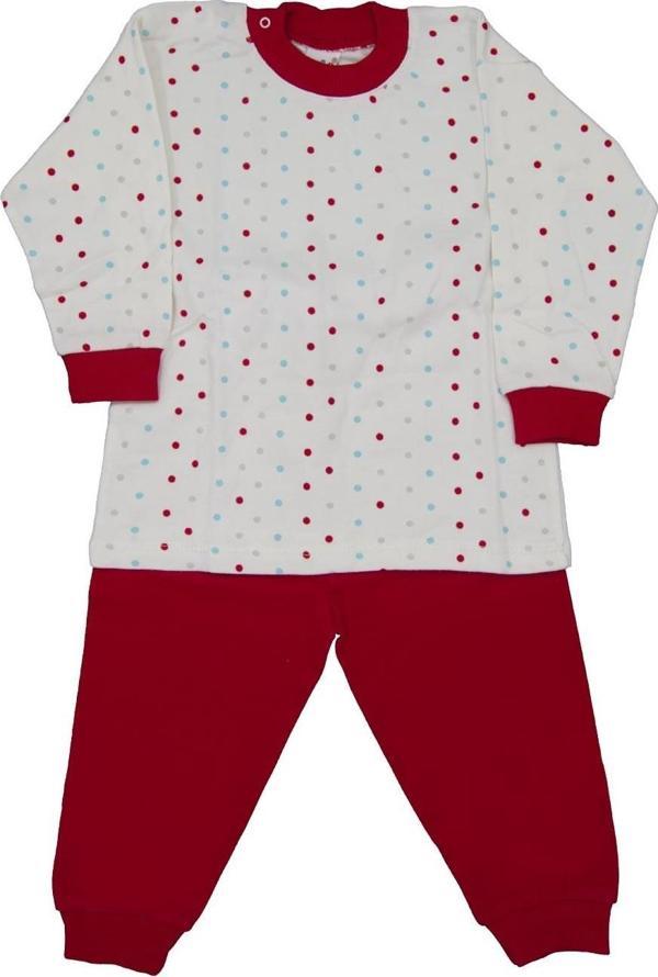 Sebi Bebe Puantiyeli Bebek Pijama Takımı 2401 Kırmızı 3 Yaş - Image 1