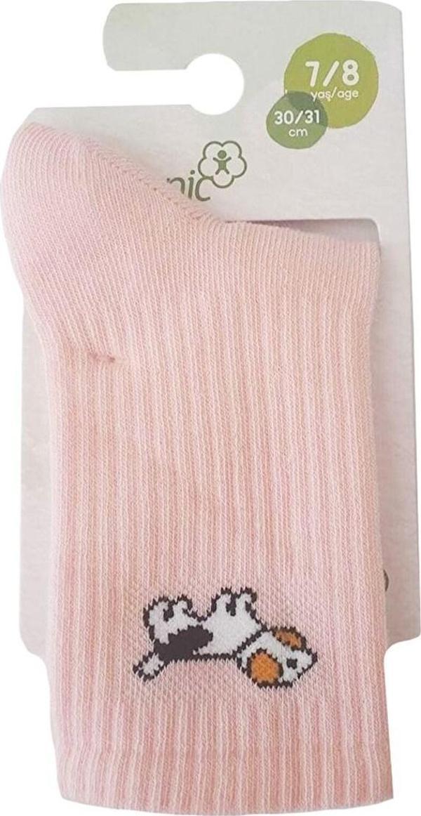 Biorganic New Animals Çocuk Çorabı 68425 Pembe 5-6 Yaş - Image 1