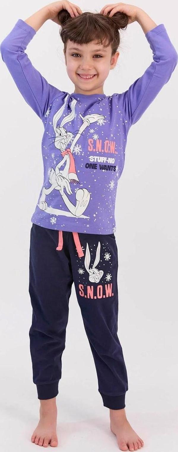 Looney Tunes Kız Çocuk Pijama Takımı L1406-3 İndigo 3-4 Yaş - Image 1