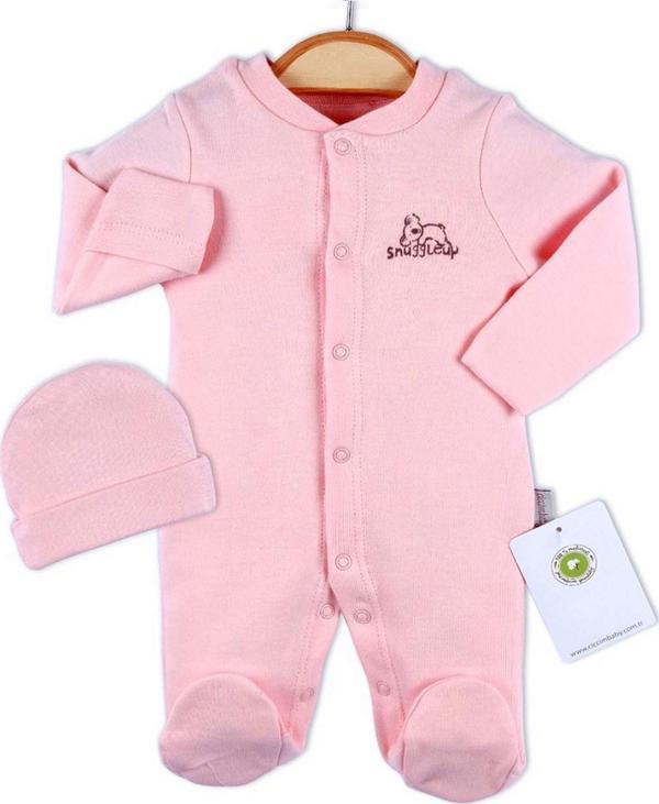 Ciccim Baby Prematüre Bebek Şapkalı Tulum 4744 Pembe Prematüre - Image 1