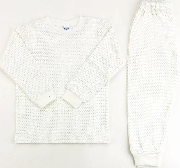 Sebi Bebe Nokta Puanlı Pijama Takımı 4049 Beyaz - Kahverengi 6 Yaş - Image 1