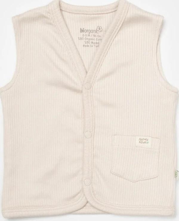 Biorganic Modal Nature Bebek Yelek 61501 Bej 9-12 Ay - Image 1