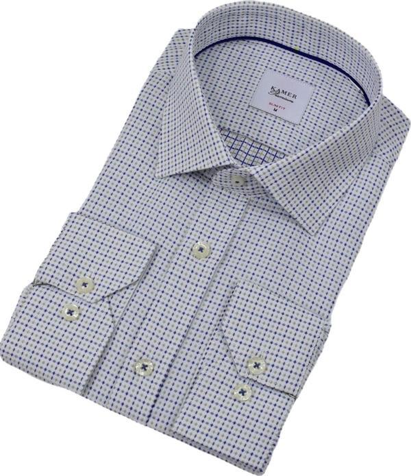 Erkek Puantiyeli Slim Fitt Uzun Kol Gömlek 2380 BGL-ST04375 - Image 1