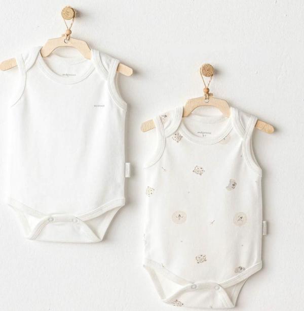 Andywawa Happy Animals 2'li Body AC25844 Ekru 18-24 Ay - Image 1