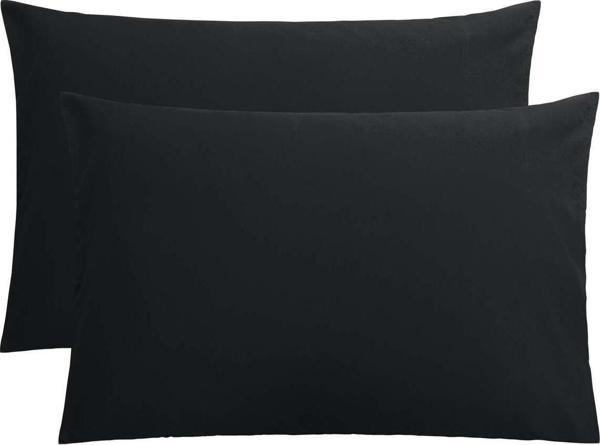 Mertim Düz Pamuklu 2'Li Yastık Kılıfı 50X70 Siyah - Image 1