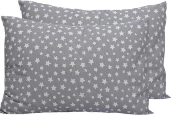 Mertim 2 Li Ranforce Pamuk Standart 50X70 Yastık Kılıfı Gri Yıldız - Image 1