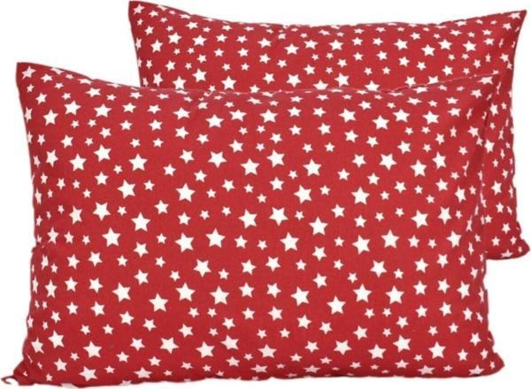 Mertim 2 Li Ranforce Pamuk Yastık Kılıfı 50X70 Kırmızı Yıldız - Image 1