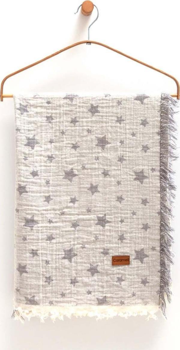 Caramell Bebek Müslin Battaniye 100X120 Cm BTE1974 Gri - Image 1