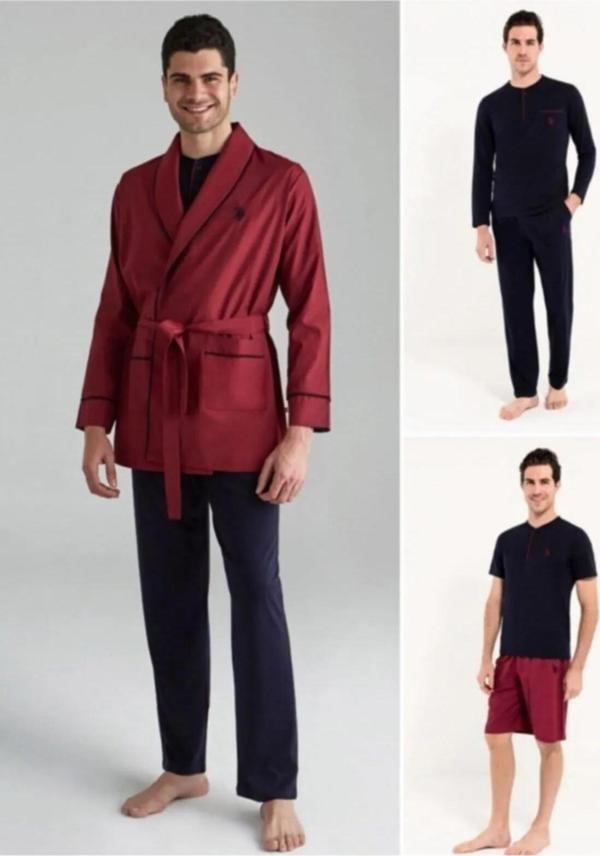 U.S. Polo Assn. Erkek 5 Parça Sabahlık Set Takım - Image 1