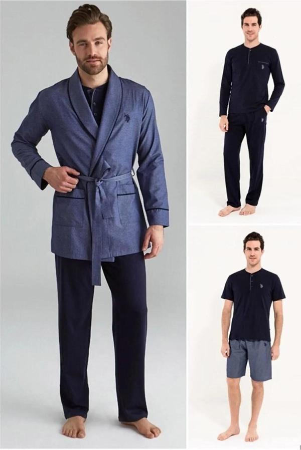 U.S. Polo Assn. Erkek 5 Parça Sabahlık Set Takım - Image 1