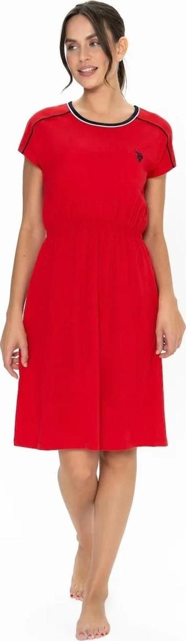 U.S. Polo Assn. Kadın %100 Pamuk Beli Lastikli Gecelik - Image 1