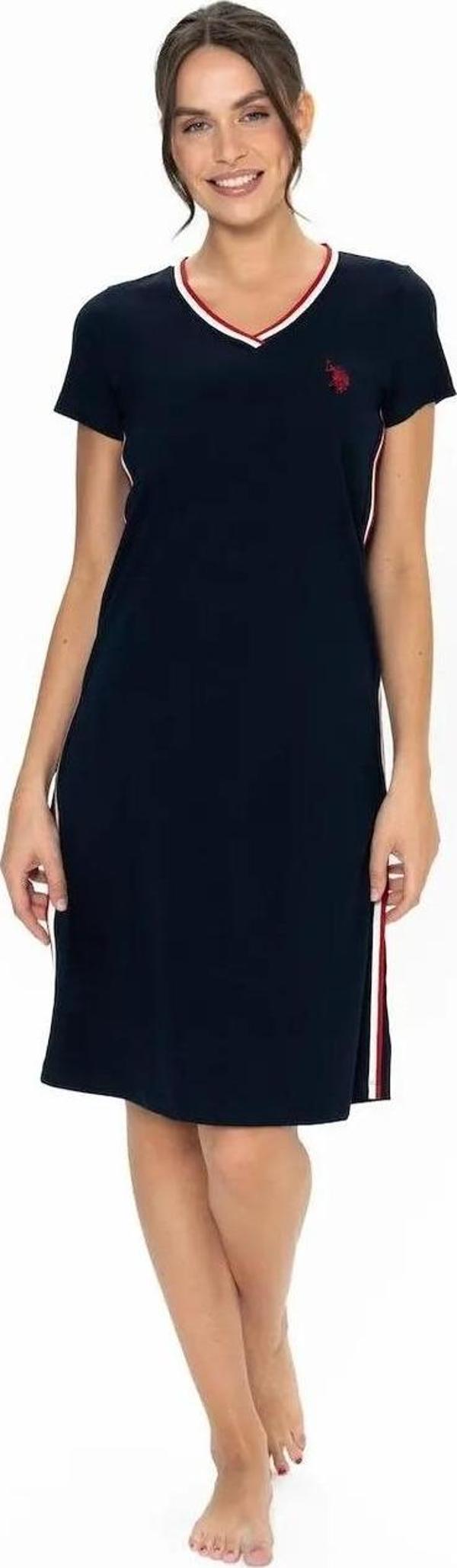 U.S. Polo Assn. Kadın V Yaka Kısa Kollu Gecelik - Image 1