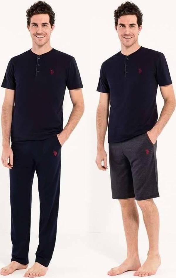 U.S. Polo Assn Erkek 3lü Pijama Takımı Lacivert - Image 1
