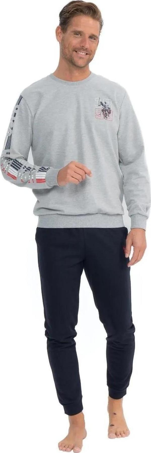 U.S. Polo Assn. Erkek Uzun Kollu Baskılı Pijama Takımı - Image 1