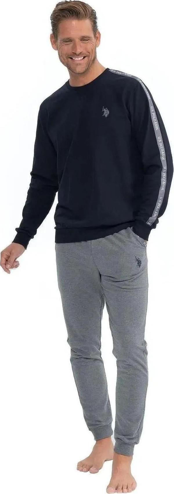 U.S. Polo Assn. Erkek Uzun Kollu Kol Detaylı Pijama Takımı - Image 1