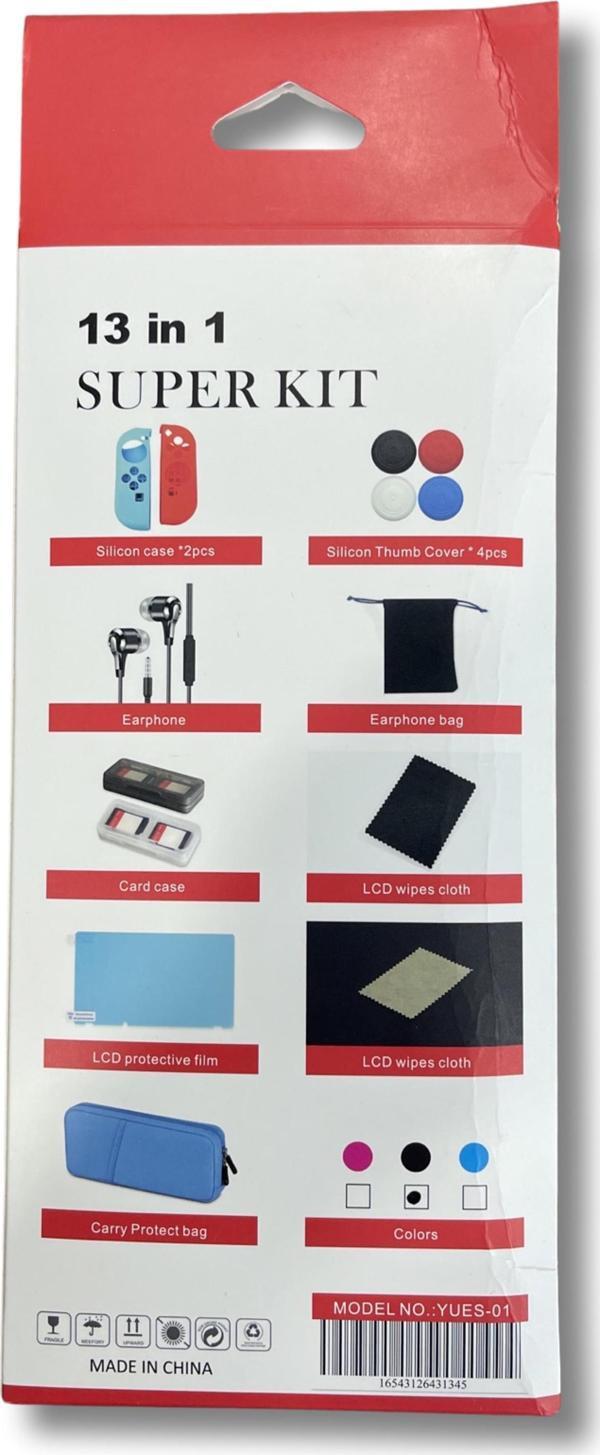 YUES Switch 13 Parça Koruyucu Aksesuar Seti (SİLİKON KILIF / ÇANTA / EKRAN KORUYUCU) - Image 1