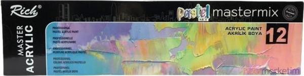 Rich Mastermix Akrilik Boya Pastel Renkler 12 x 60cc - Image 1
