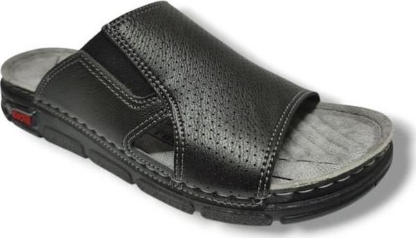 Enova E503-25 Deri Anatomik Lastikli Erkek Terlik - Image 1