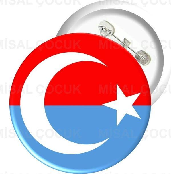 Misal Çocuk Rozet 30 - Türk Ve Doğu Türkistan Bayrağı - Image 1