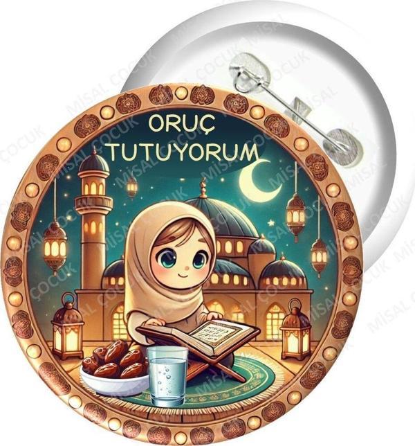 Misal Çocuk Rozet 34 - Oruç Tutuyorum (Kız) - Image 1