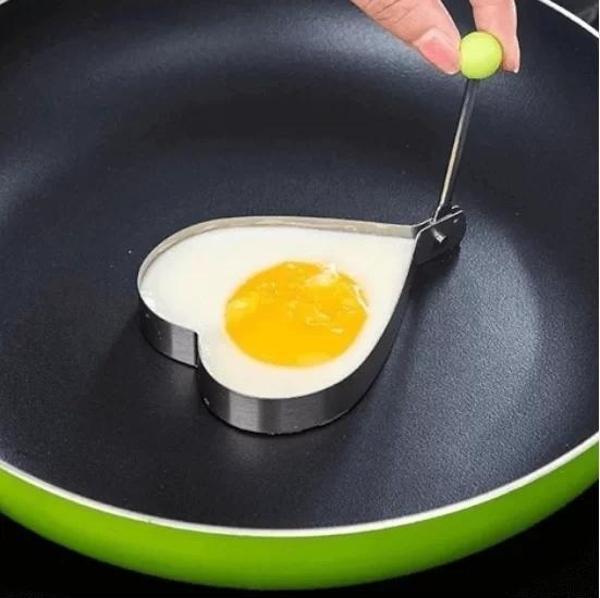 Metalik Kalp Şeklinde Metal Omlet Yumurta Ve Krep Kalıpları - Image 1