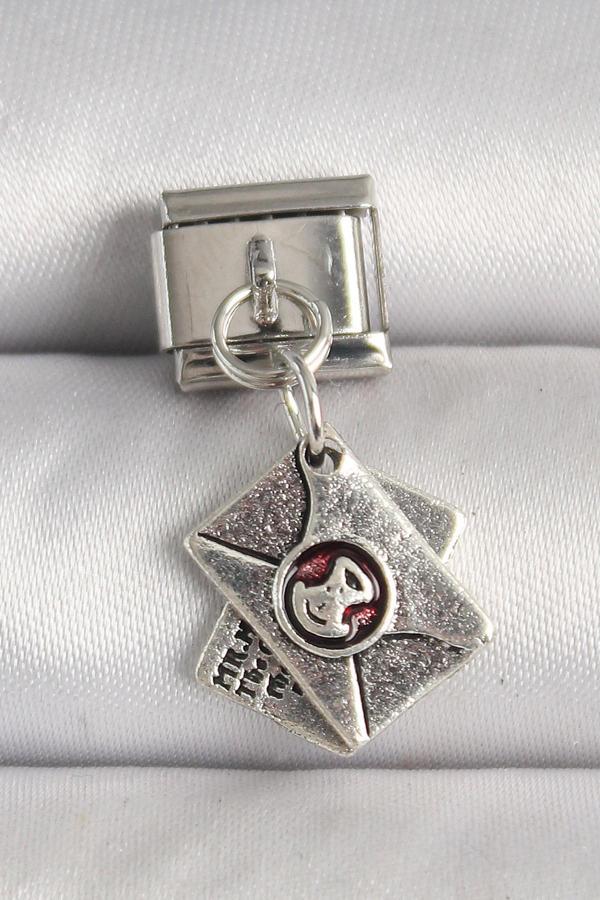 316L Çelik Gümüş Renk Mektup Model Nomination Charm - TJ-BC1228 - Image 1