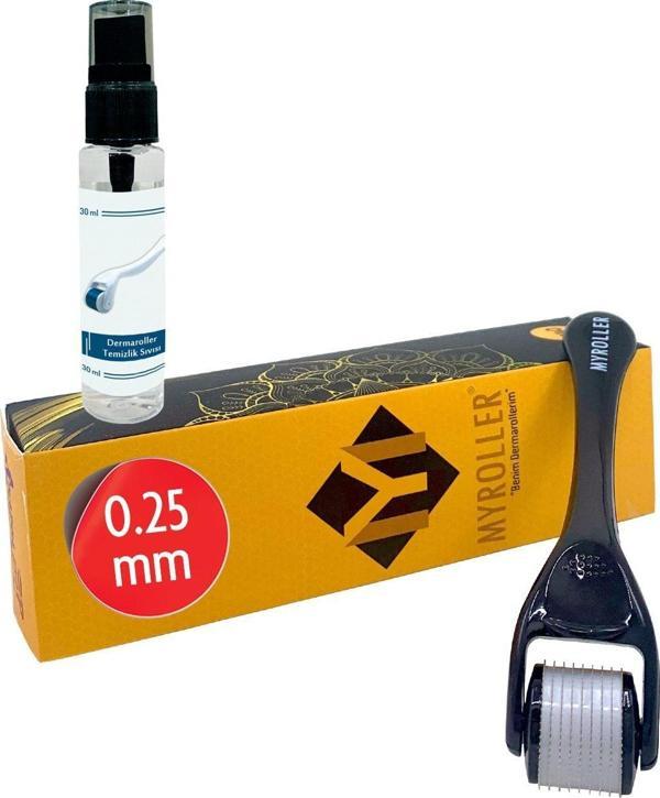 Dermaroller 0.25mm + Dezenfektan Hediye Titanyum 540 Iğneli Saç Cilt Göz Yüz Vücut Derma Roller - Image 1