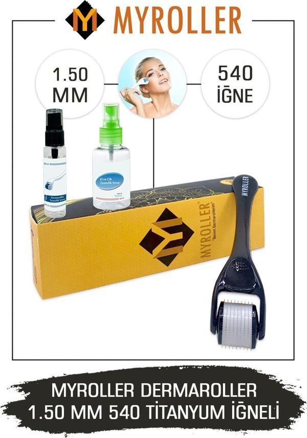 Dermaroller 1.50mm Dezenfektan Hediye Titanyum 540 Iğneli Derma Roller - Image 1