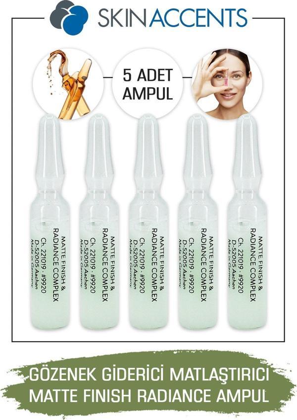 Gözenek Giderici Matlaştırıcı Ampul Matte Finish Ve Radiance Complex Cilt Serumu 5 Adet - Image 1