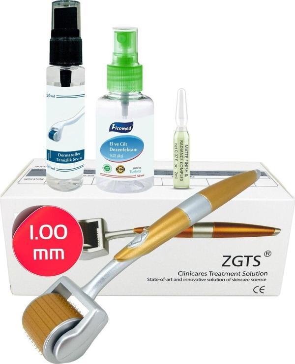 Dermaroller 1.00mm + Gözenek Bakım Ampul + Dezenfektan Seti 192 Titanyum Derma Roller Saç Yüz Vücut - Image 1